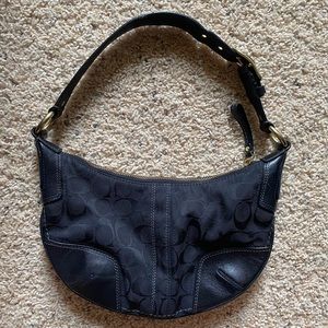 Coach monogram crescent shoulder bag